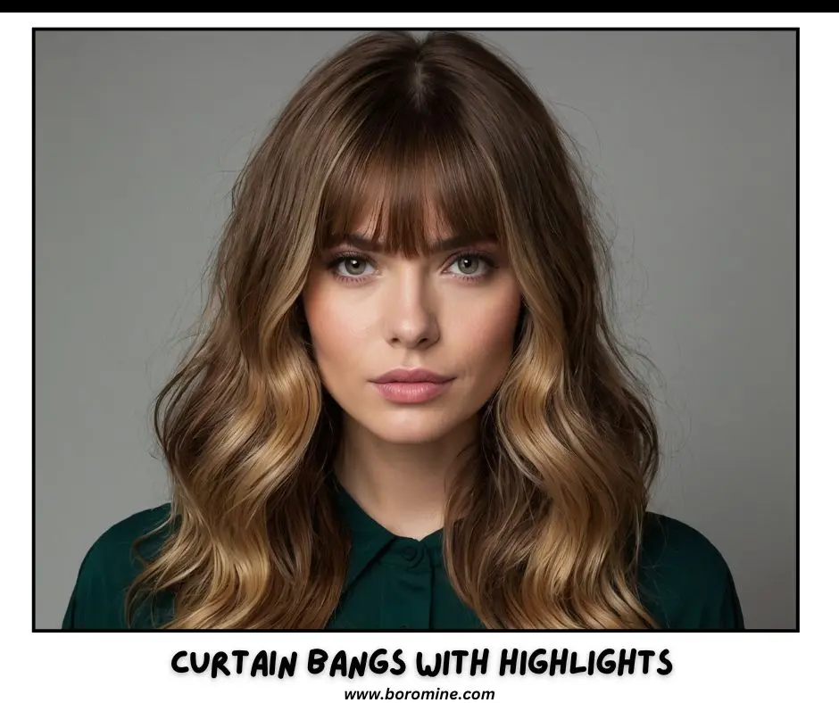 Curtain-Bangs-with-Highlights