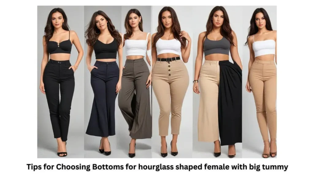 Tips-for-Choosing-bottoms-for-hourglass-shaped-female-with-big-tummy